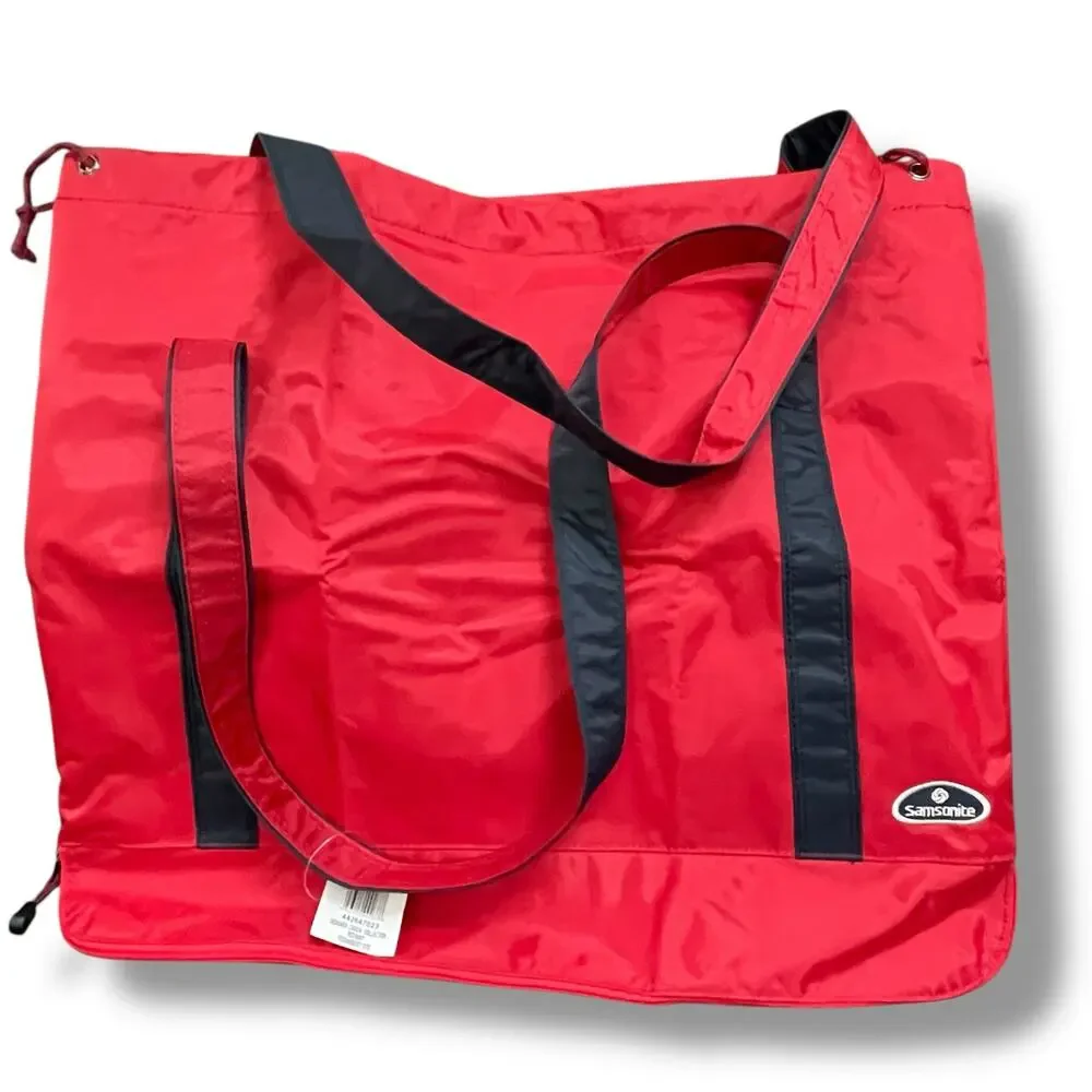 Samsonite Oceanside Beach Tote Bag Red Packable Mesh Bottom Travel Trolley Slv